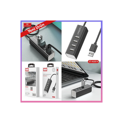 Earldom HUB14 Tak Çalıştır 4lü Usb Çoklayıcı - Siyah