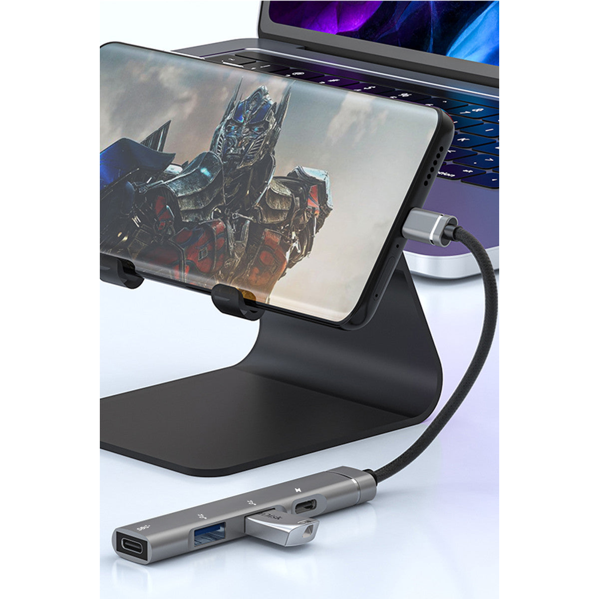 Earldom HUB19 2 Adet USB ve 2 Adet Type-C Çıkışlı PD Şarj Destekli Hub Dönüştürücü