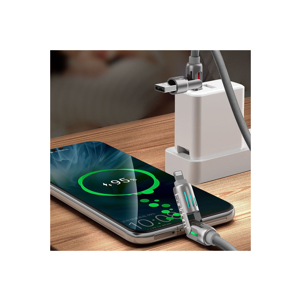 Earldom IC02 4in1 240W Type-C to Type-C Ekstra 2.4A USB to Lightning ve 30W Type-C to Lightninge Dönüşme Özellikli PD Hızlı Şarj Kablosu