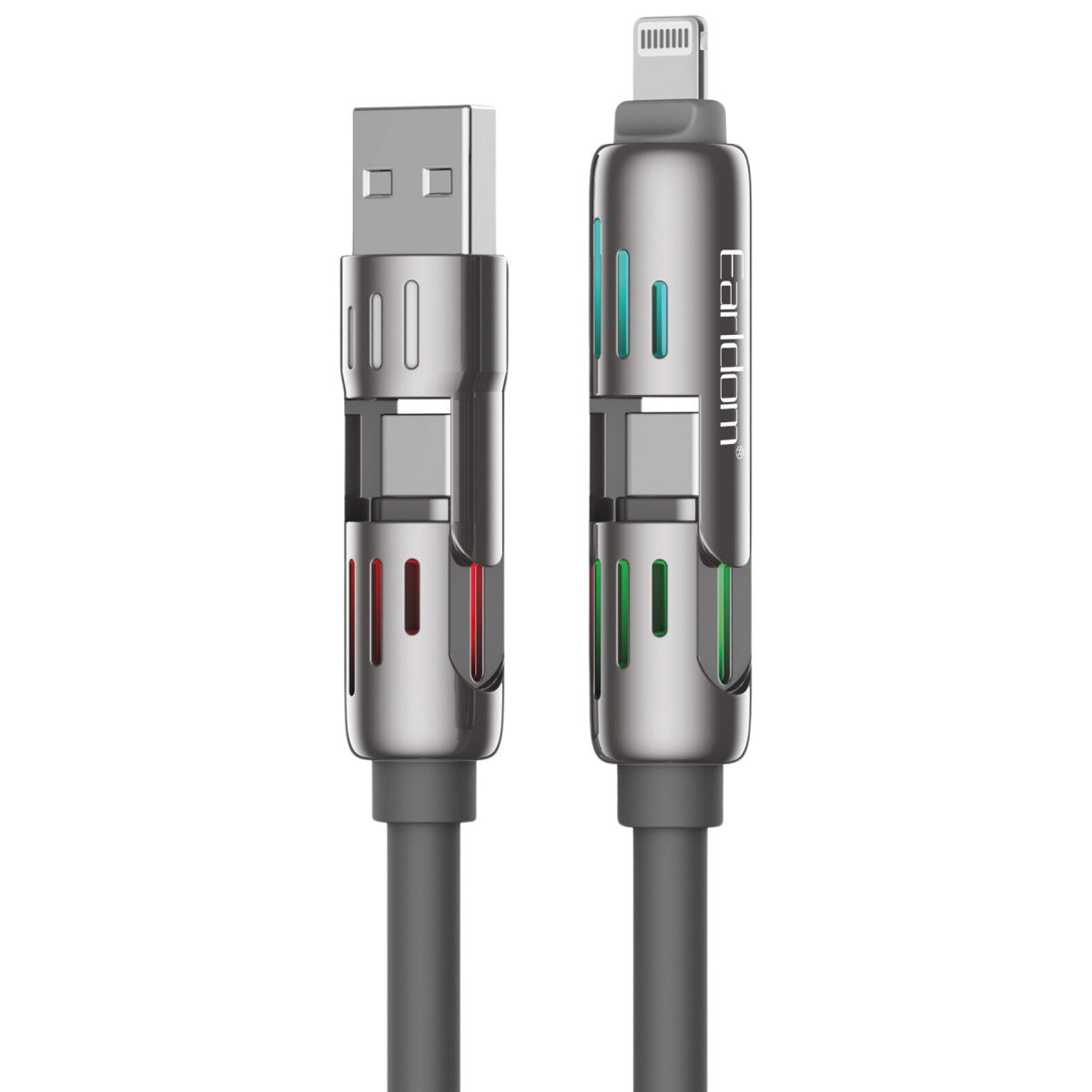 Earldom IC02 4in1 240W Type-C to Type-C Ekstra 2.4A USB to Lightning ve 30W Type-C to Lightninge Dönüşme Özellikli PD Hızlı Şarj Kablosu