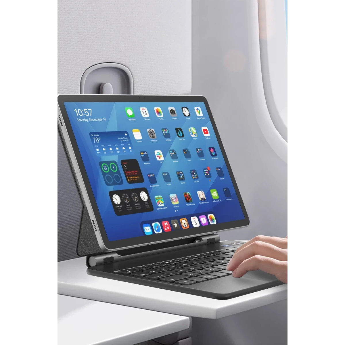 Earldom KB11 Galaxy X510 Tab S9 FE 11 Kablosuz Klavyeli Tablet Kılıfı - Siyah