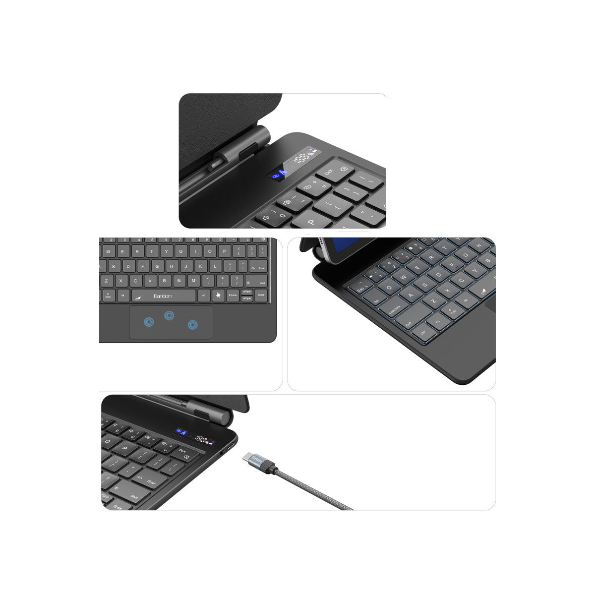 Earldom KB11 Galaxy X510 Tab S9 FE 11 Kablosuz Klavyeli Tablet Kılıfı