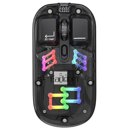 Earldom KM16 1600 DPI Sessiz Transparan Yapılı RGB Kablosuz Ofis Mouse - Siyah