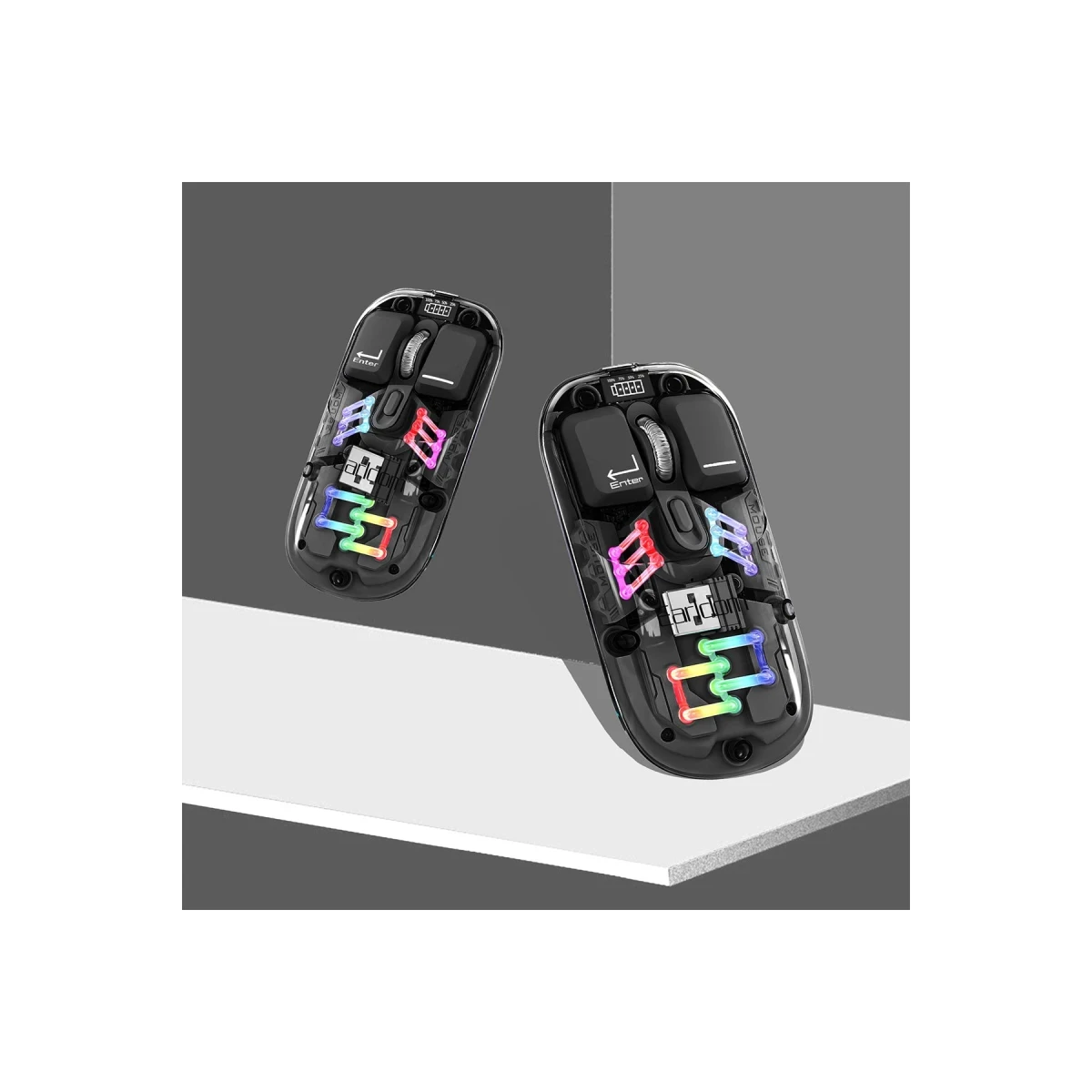 Earldom KM16 1600 DPI Sessiz Transparan Yapılı RGB Kablosuz Ofis Mouse - Siyah
