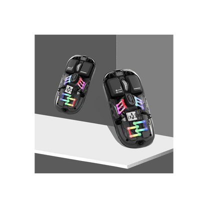 Earldom KM16 1600 DPI Sessiz Transparan Yapılı RGB Kablosuz Ofis Mouse - Siyah