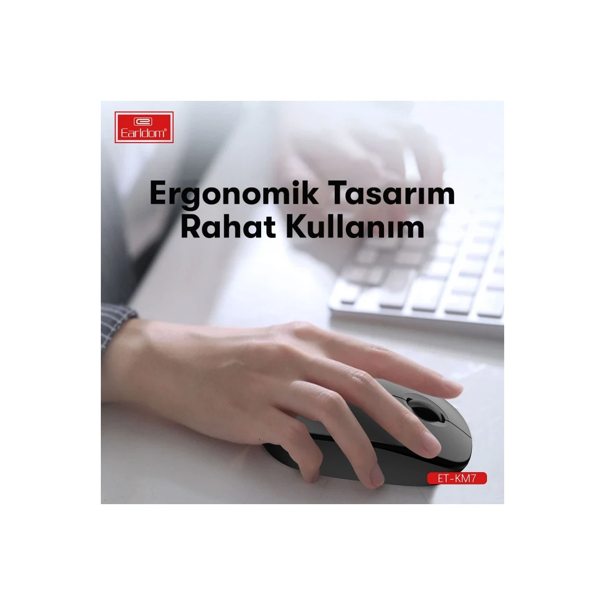 Earldom KM7 Sessiz Kablosuz Ofis Mouse - Siyah