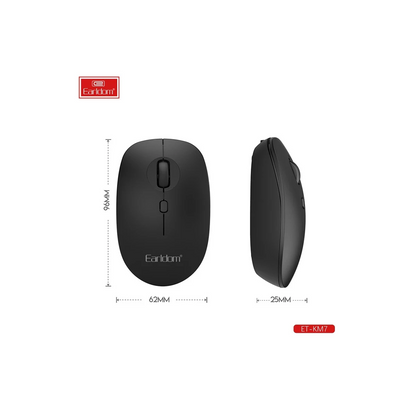 Earldom KM7 Sessiz Kablosuz Ofis Mouse - Siyah