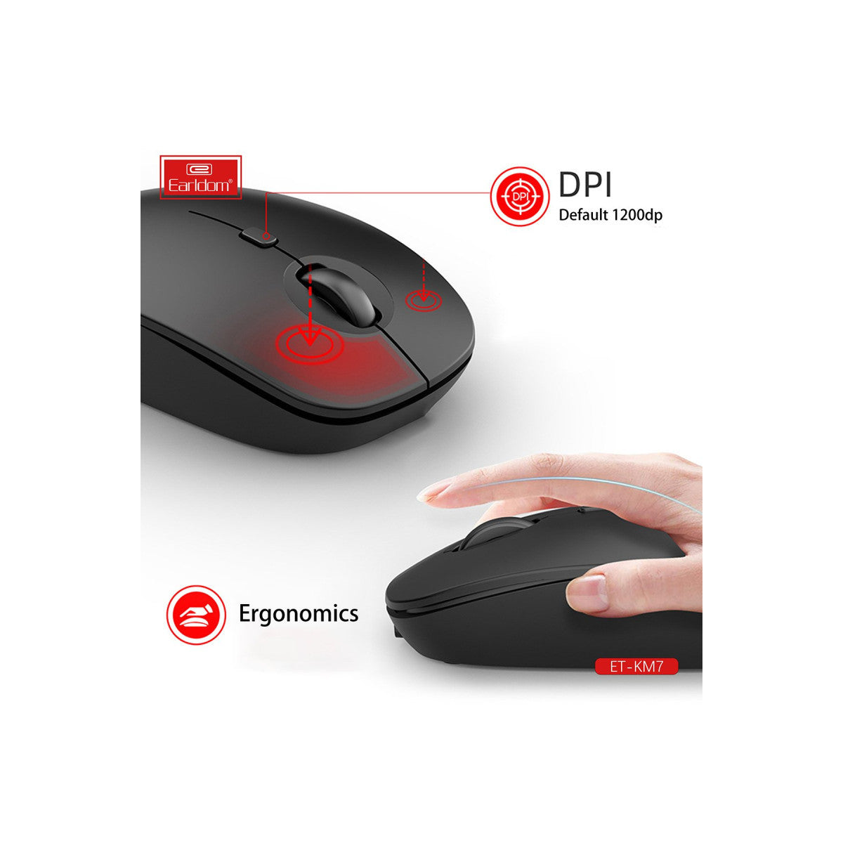 Earldom KM7 Sessiz Kablosuz Ofis Mouse