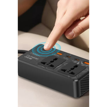Earldom LT01 200W AC 220V Çıkışlı PD Destekli 4 Portlu Araç İçi Güç Dönüştürücü