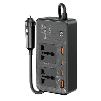 Earldom LT01 200W AC 220V Çıkışlı PD Destekli 4 Portlu Araç İçi Güç Dönüştürücü