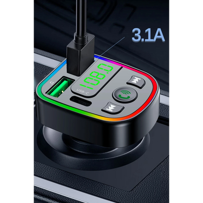 Earldom M103 Bluetooth USB ve Type C Çıkışlı Hızlı Şarj Dijital FM Transmitter - Siyah