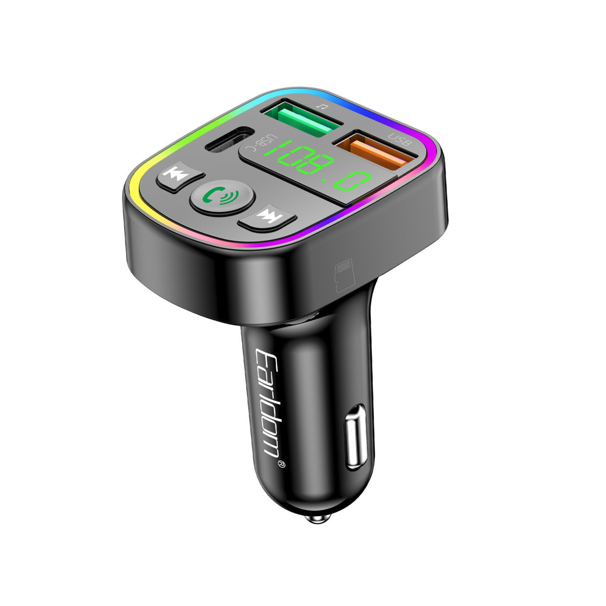 Earldom M103 Bluetooth USB ve Type C Çıkışlı Hızlı Şarj Dijital FM Transmitter