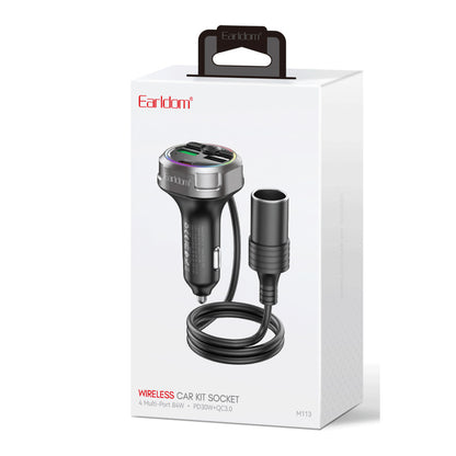 Earldom M113 Bluetooth USB Type-C ve Çakmaklık Çıkışlı Hızlı Araç Şarjı