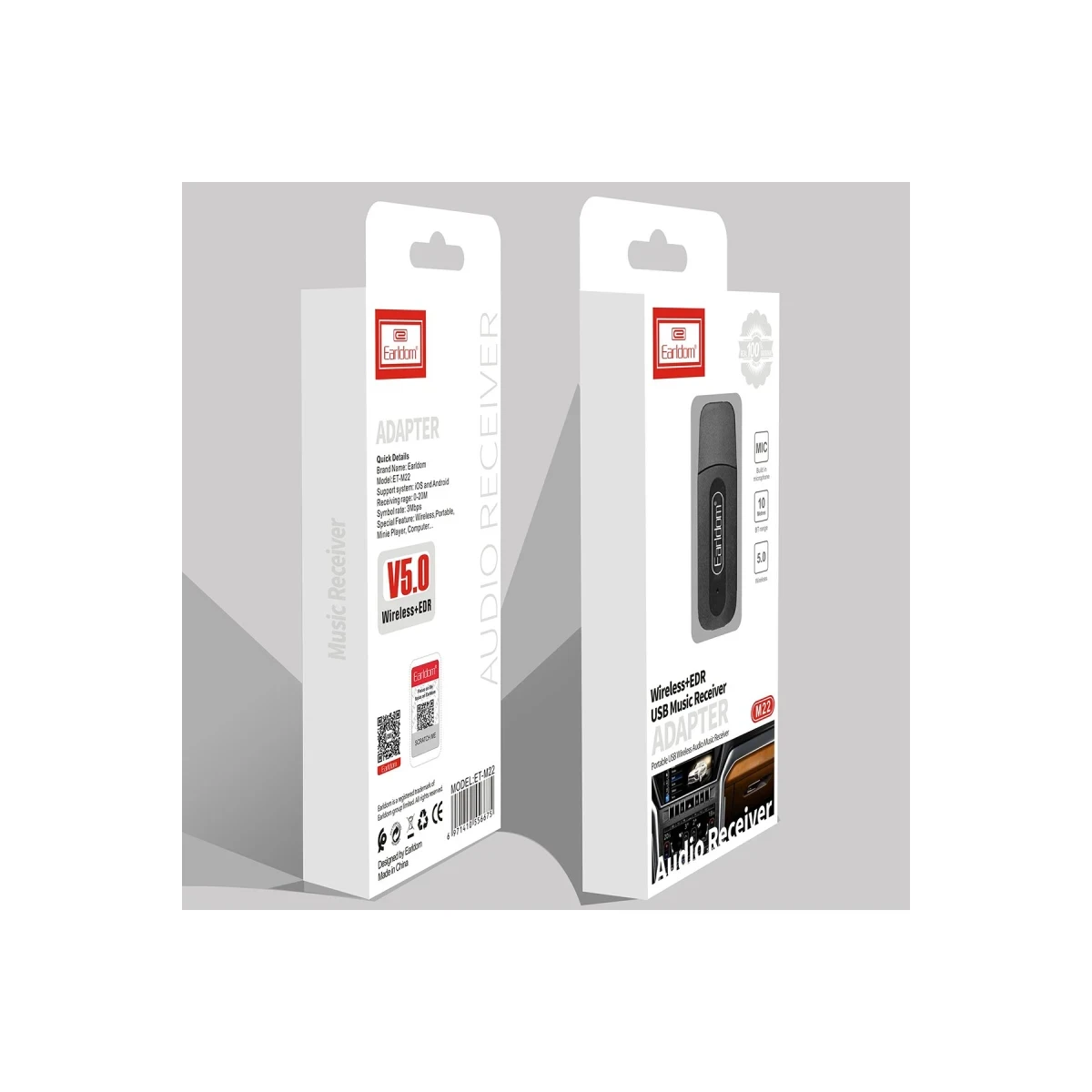 Earldom M22 Bluetooth 5.0 Usb Aux Dönüştürücü - Siyah