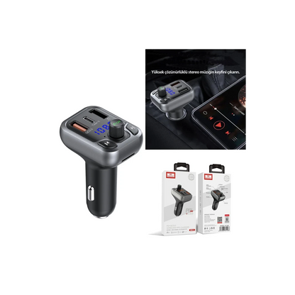 Earldom M63 Bluetooth USB 3.0 ve Type-C PD Hızlı Şarj FM Transmitter - Siyah