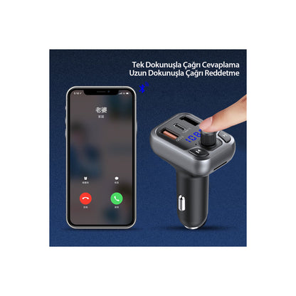 Earldom M63 Bluetooth USB 3.0 ve Type-C PD Hızlı Şarj FM Transmitter