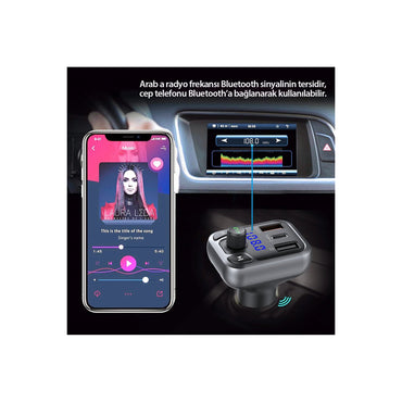 Earldom M63 Bluetooth USB 3.0 ve Type-C PD Hızlı Şarj FM Transmitter