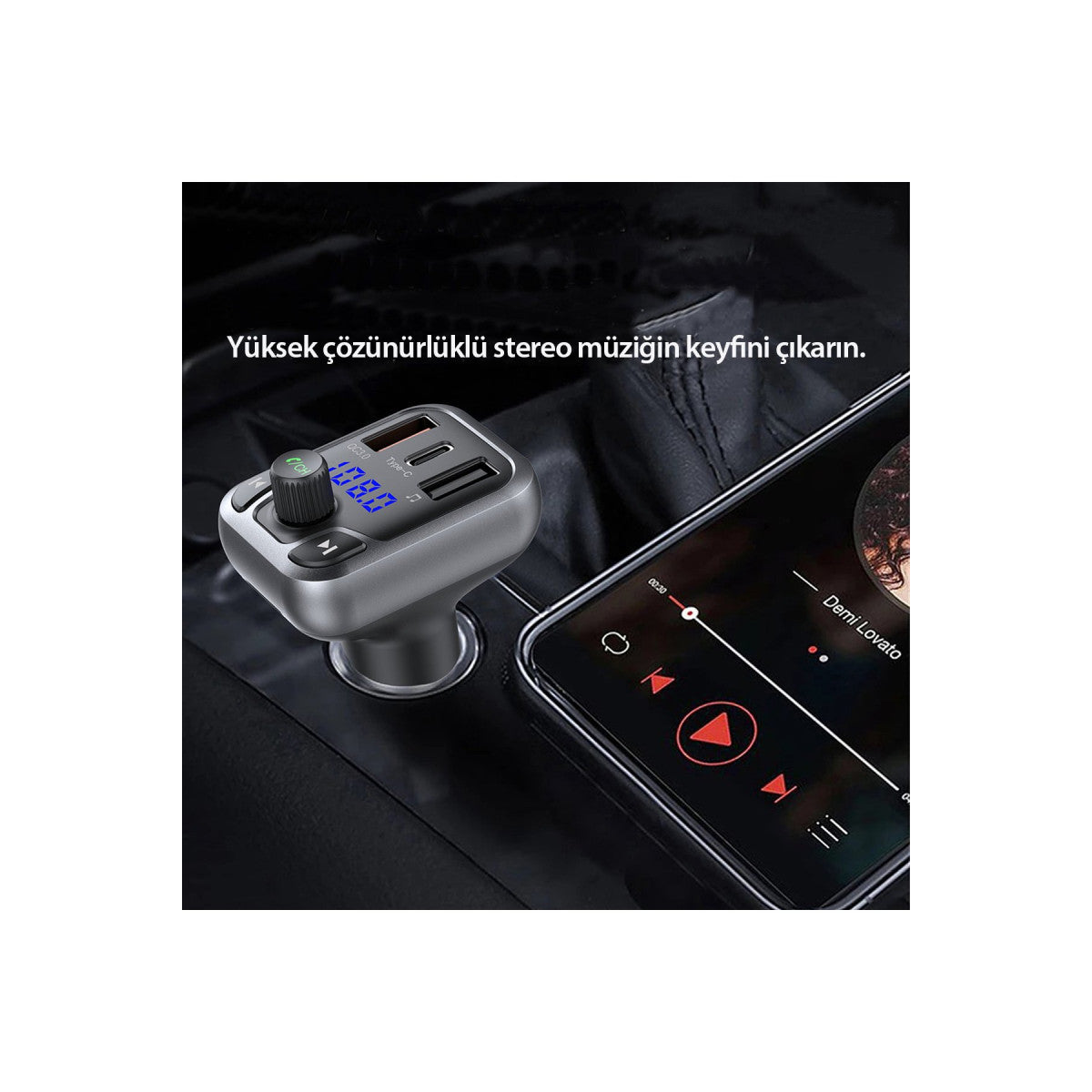 Earldom M63 Bluetooth USB 3.0 ve Type-C PD Hızlı Şarj FM Transmitter