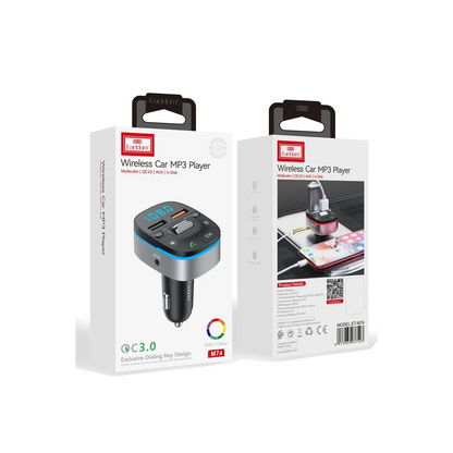 Earldom M74 Bluetooth USB 3.0 Dijital Ekranlı FM Transmitter - Siyah