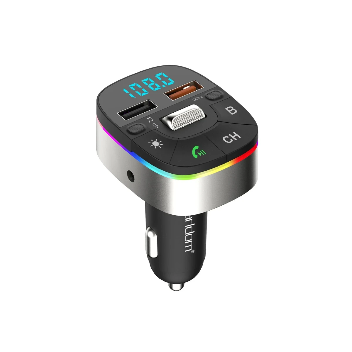 Earldom M74 Bluetooth USB 3.0 Dijital Ekranlı FM Transmitter - Siyah