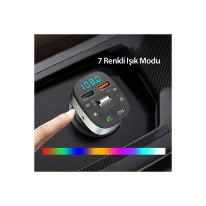 Earldom M74 Bluetooth USB 3.0 Dijital Ekranlı FM Transmitter - Siyah