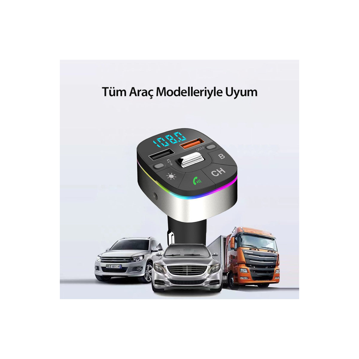 Earldom M74 Bluetooth USB 3.0 Dijital Ekranlı FM Transmitter