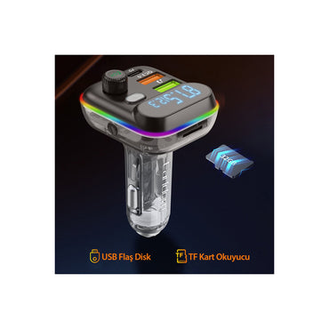 Earldom M80 Bluetooth USB 3.0 ve Type C PD Hızlı Şarj FM Transmitter