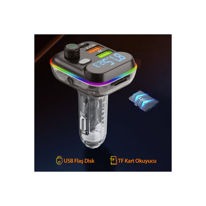 Earldom M80 Bluetooth USB 3.0 ve Type C PD Hızlı Şarj FM Transmitter
