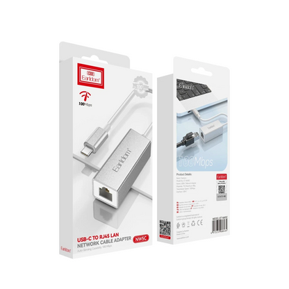 Earldom NW5C 100 Mpbs Type-C to RJ45 Ethernet Network Dönüştürücü - Beyaz