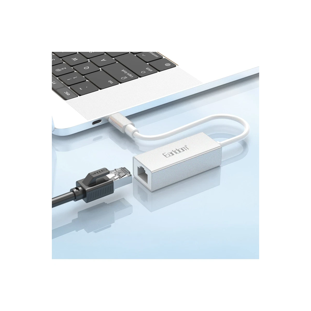 Earldom NW5C 100 Mpbs Type-C to RJ45 Ethernet Network Dönüştürücü - Beyaz
