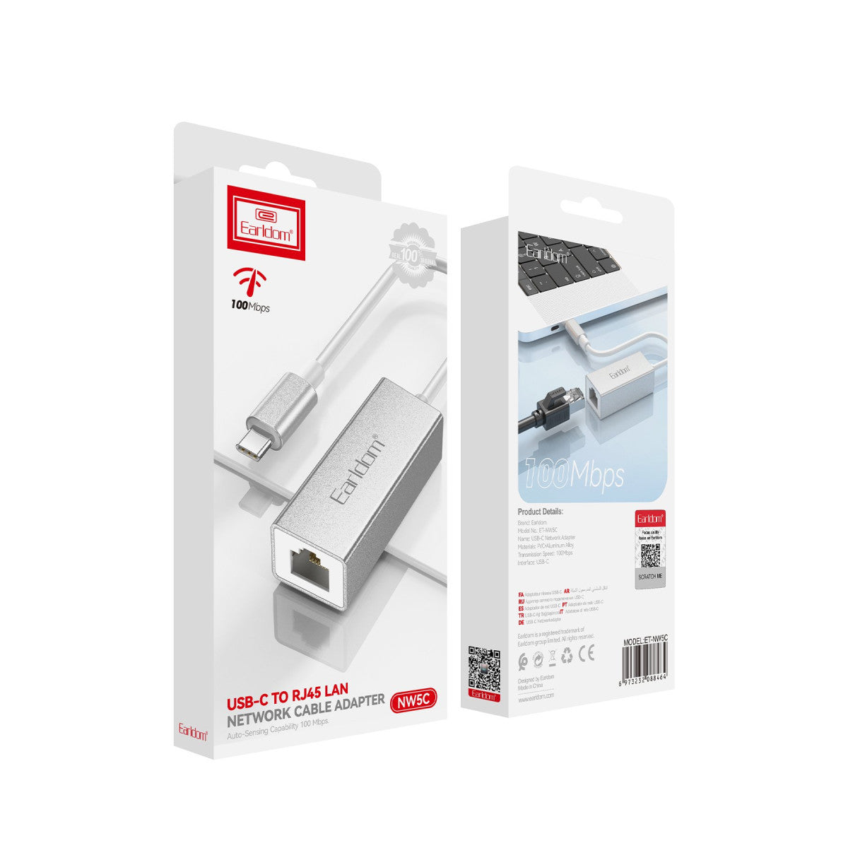 Earldom NW5C 100 Mpbs Type-C to RJ45 Ethernet Network Dönüştürücü