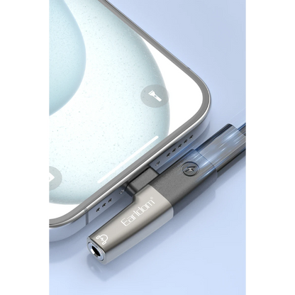Earldom OT107L Lightning to 3.5mm ve Lightning Çıkış Dönüştürücü - Siyah