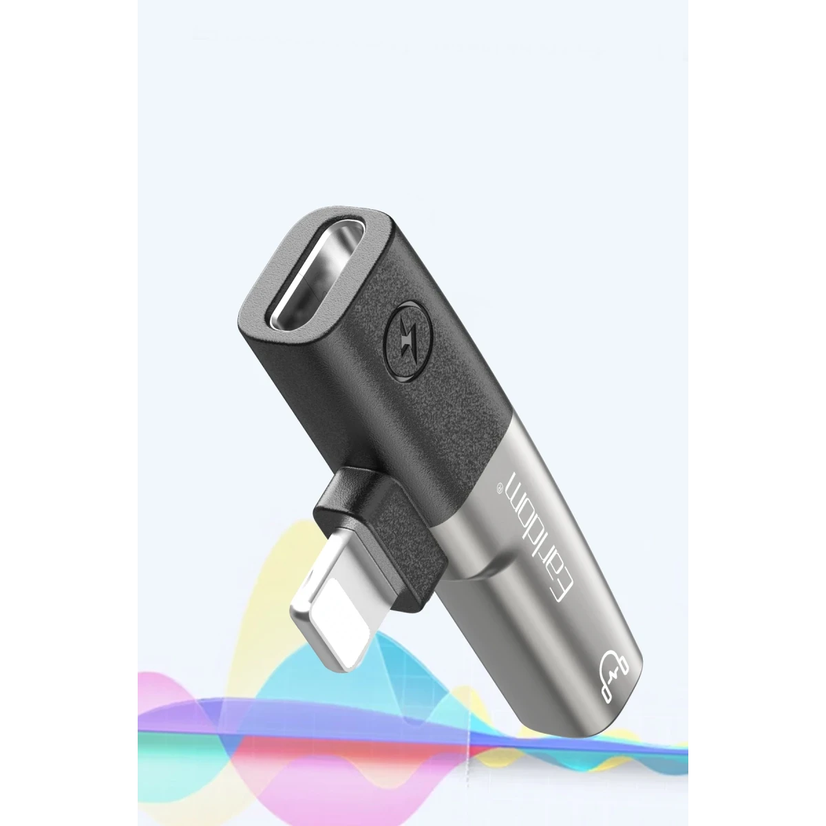 Earldom OT107L Lightning to 3.5mm ve Lightning Çıkış Dönüştürücü - Siyah