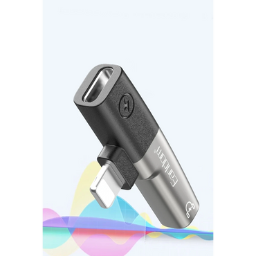 Earldom OT107L Lightning to 3.5mm ve Lightning Çıkış Dönüştürücü - Siyah