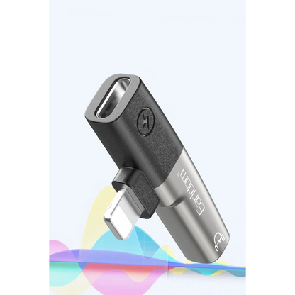 Earldom OT107L Lightning to 3.5mm ve Lightning Çıkış Dönüştürücü - Siyah