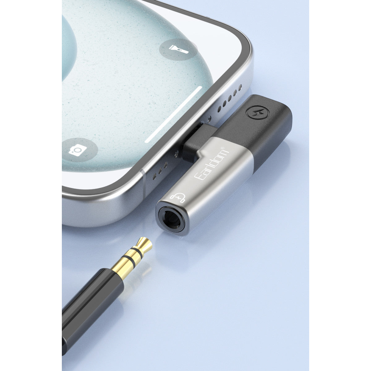 Earldom OT107L Lightning to 3.5mm ve Lightning Çıkış Dönüştürücü
