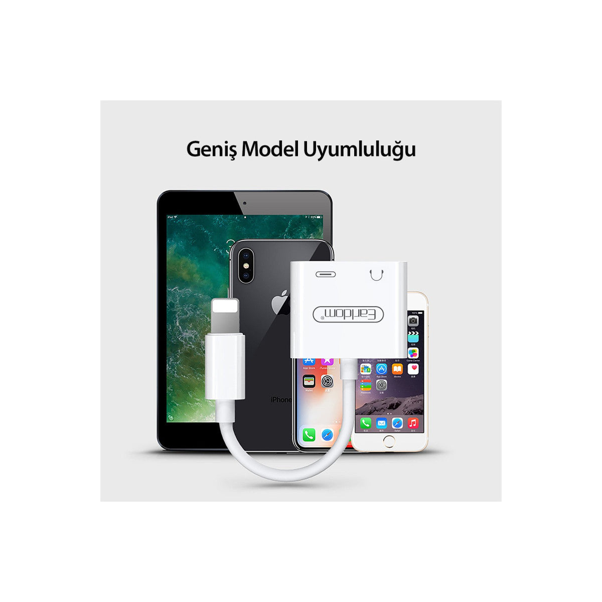 Earldom OT46 Tak Çalıştır Lightning to 2in1 Type-C ve Aux Dönüştürücü