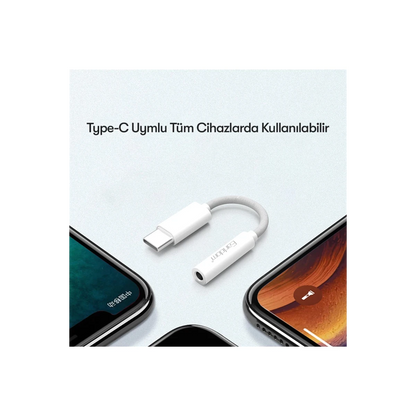 Earldom OT69 Tak Çalıştır Type-C to Aux Dönüştürücü - Beyaz