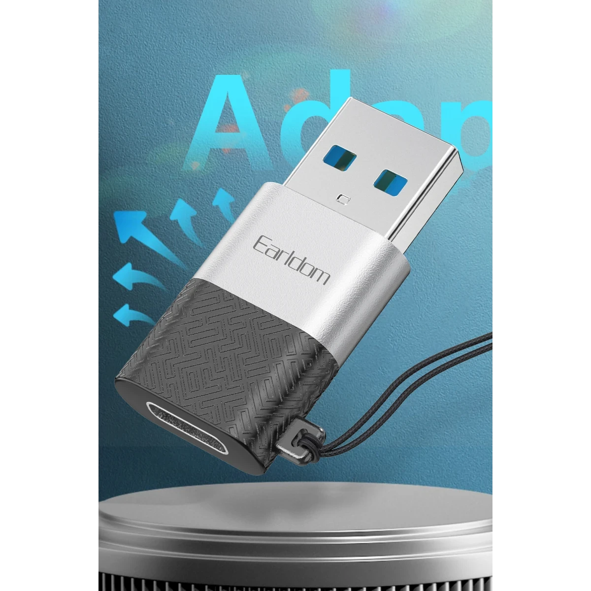 Earldom OT75 Tak Çalıştır USB to Type-C Dönüştürücü - Gri