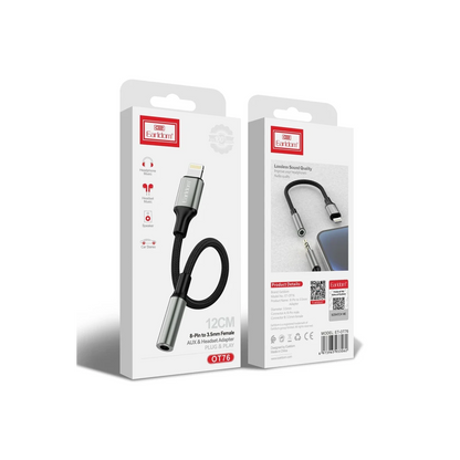 Earldom OT76 Tak Çalıştır 12cm Lightning to Aux Dönüştürücü - Gri