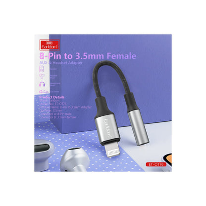 Earldom OT76 Tak Çalıştır 12cm Lightning to Aux Dönüştürücü