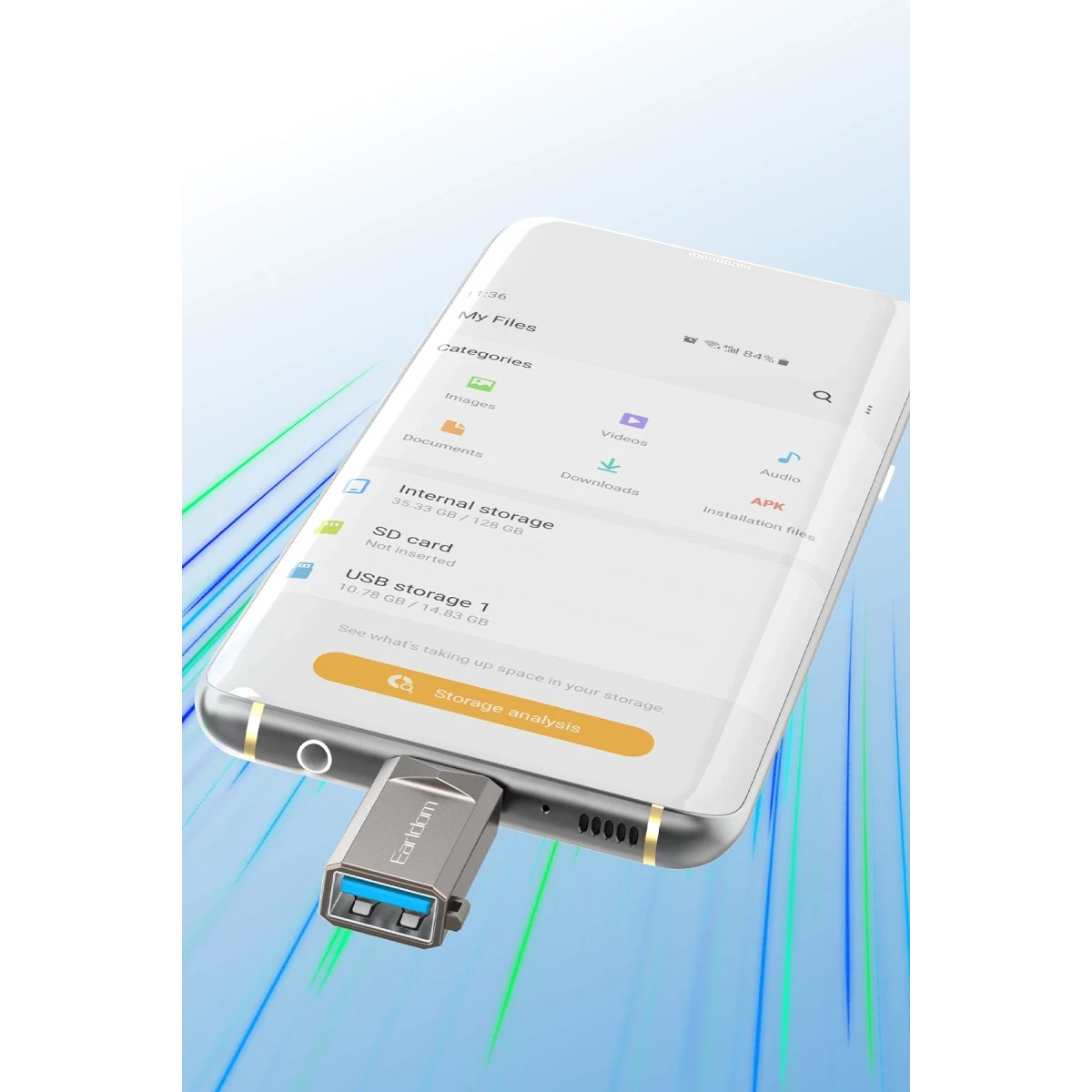 Earldom OT88C Tak Çalıştır Type-C to USB 3.0 Dönüştürücü - Siyah