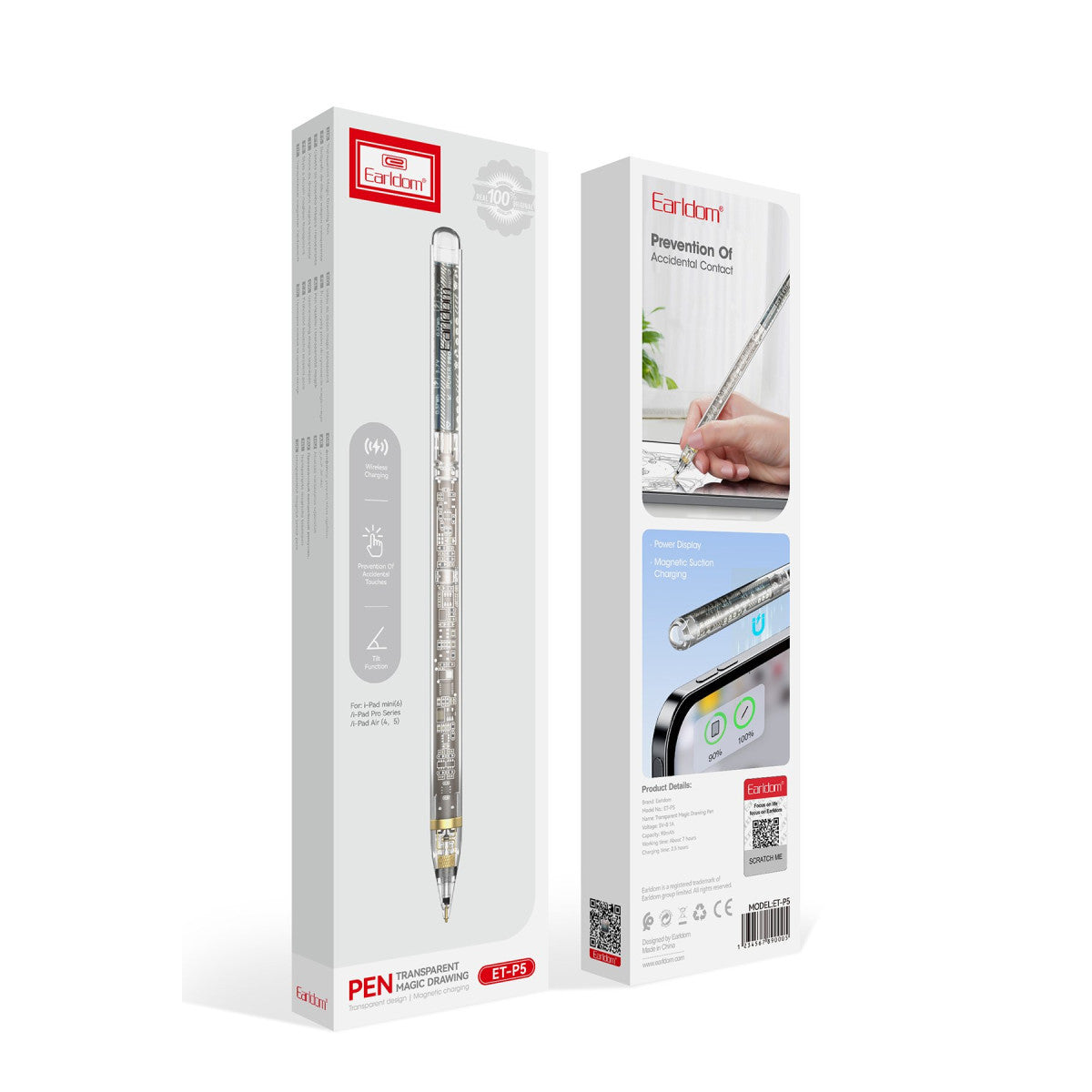 Earldom P5 Transparan Dokunmatik Stylus Kalem