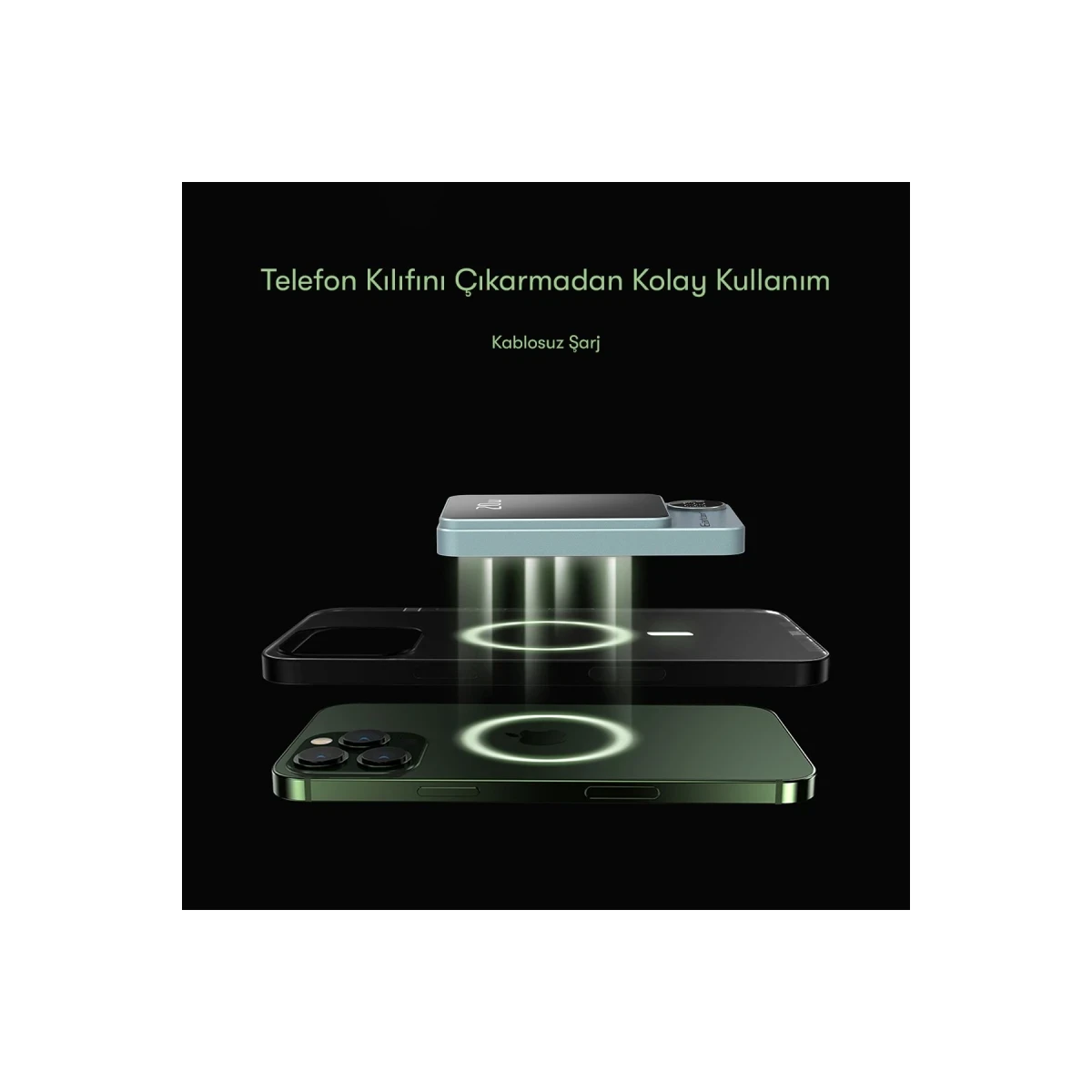 Earldom PD23 5.000 mAh 20W Kablosuz Şarjlı PD Hızlı Şarj Mini Powerbank - Mor