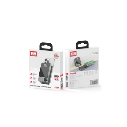 Earldom PD23 5.000 mAh 20W Kablosuz Şarjlı PD Hızlı Şarj Mini Powerbank - Mor