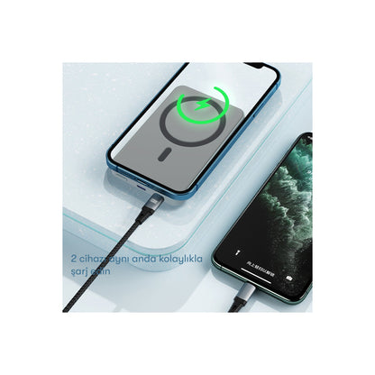 Earldom PD23 5.000 mAh 20W Kablosuz Şarjlı PD Hızlı Şarj Mini Powerbank