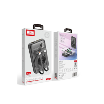 Earldom PD28 10.000 mAh 22.5W Kablosuz Şarjlı Dijital Göstergeli PD Hızlı Şarj Mini Powerbank