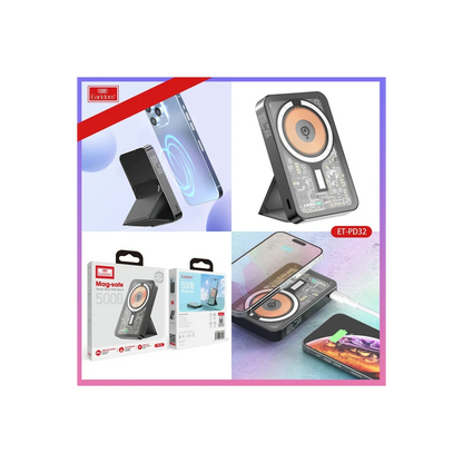Earldom PD32 5.000 mAh 22.5W Kablosuz Şarjlı Standlı PD Hızlı Şarj Powerbank - Beyaz
