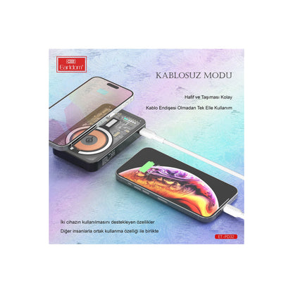 Earldom PD32 5.000 mAh 22.5W Kablosuz Şarjlı Standlı PD Hızlı Şarj Powerbank