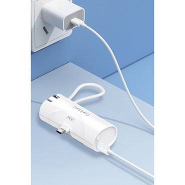Earldom PD46 5.000 mAh 20W Dahili Type-C Çıkışlı Ekstra Dahili 2.5W Saat Şarj Kablolu PD Hızlı Şarj Mini Powerbank